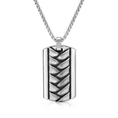 Mens Sterling Silver Dog Tag Pendant Necklace - JCPenney