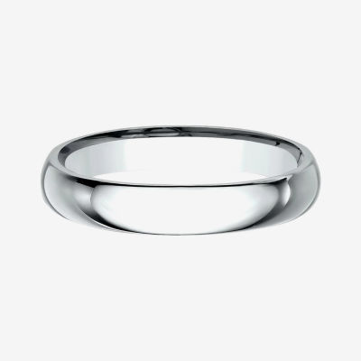 Womens 10K White Gold 3MM Comfort-Fit Wedding Band
