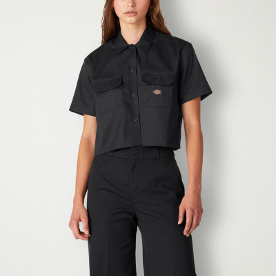 Womens black button down work clearance shirt