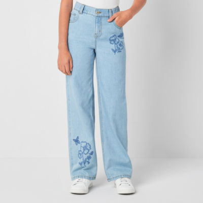 Into The Wildflowers Wide-Leg Embroidered Jeans