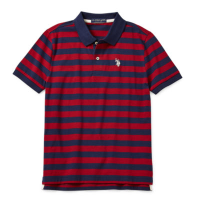 U.s. Polo Assn. Mens Slim Fit Short Sleeve Polo Shirt With Applique Engine  Red/international Blue X-large : Target