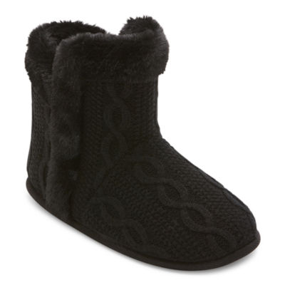 Black boot slippers online ladies