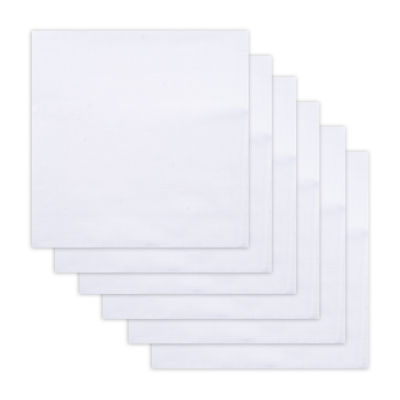 Dockers 6-Piece Men's Cotton Handkerchiefs Set White & Black w 2 Plaid Patterned 