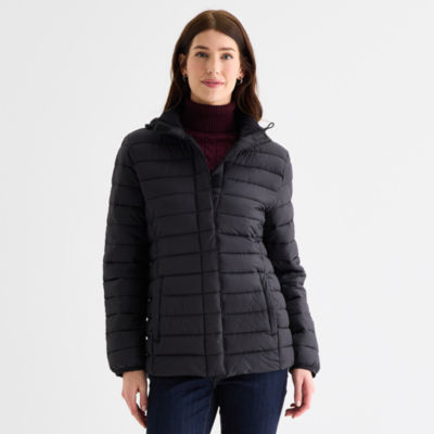 St. John's Bay Womens Easy-on + Easy-off Heavyweight Puffer