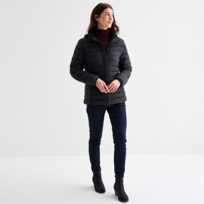 St. John's Bay Womens Heavyweight Puffer Jacket - JCPenney