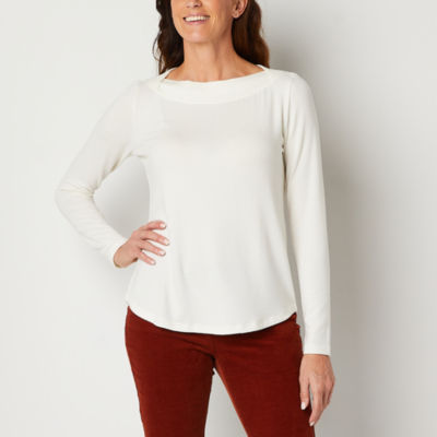 St. John's Bay Womens Crew Neck Long Sleeve T-Shirt