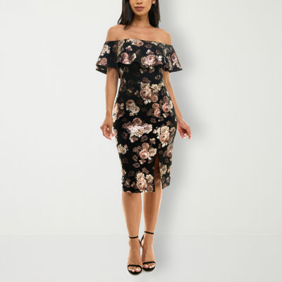 Jcpenney black 2025 floral dress