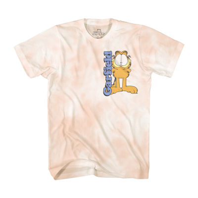 Mens Short Sleeve Garfield Graphic T-Shirt, Color: Orange White