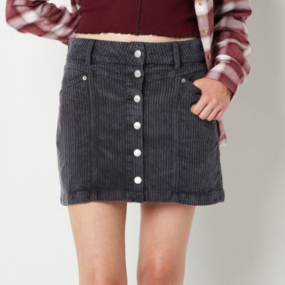 Arizona Womens Low Rise A Line Skirt Juniors Color Washed Gray
