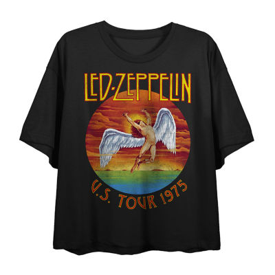 トップス BOYS OF SUMMER LED ZEPPELIN crew neck Led Zeppelin U.S.Tour 1975 Cropped Tee Womens Crew Neck