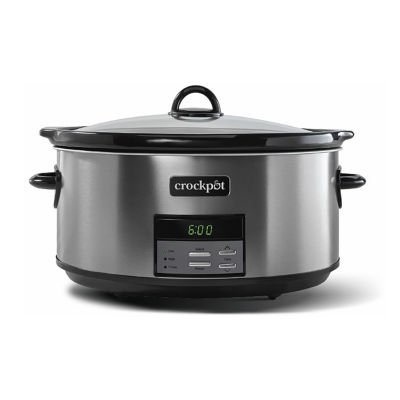 Crock-Pot 6 Quart Programmable Slow Cooker with Timer and Auto Food Warmer  Setting, Stainless Steel