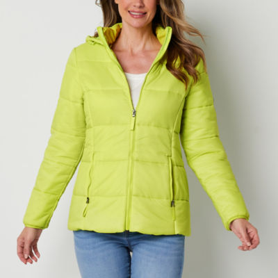 St. John's Bay Womens Removable Hood Midweight Puffer Jacket