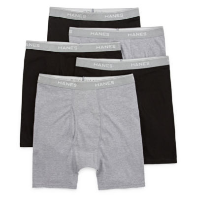 Hanes Comfortblend Mens 4 Pack Boxer Briefs, Color: Black Grey