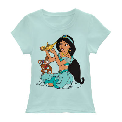 Disney Store Girls T-Shirt & Skirt Set Jasmine Aladdin Gold Dress Skirt Princess 