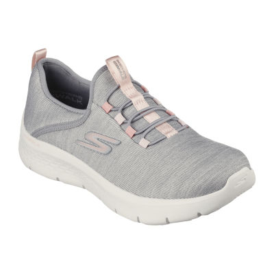 Skechers Womens Go Walk Flex Walking Shoes Color Gray Pink