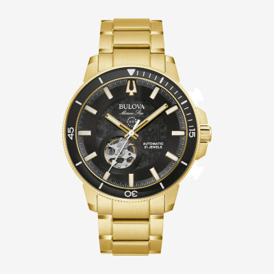 Bulova men's clearance gold plated watch