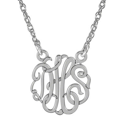  Hand Engraved Monogram Necklace 1.25 inch 24K Gold Plated  Sterling Silver Personalized Monogram Initial Necklace Made in USA : JN  Monograms: Clothing, Shoes & Jewelry