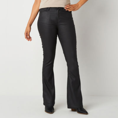 a.n.a Coated Womens High Rise Flare Leg Jean, Color: Black - JCPenney