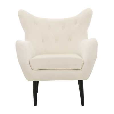 Ivory wingback best sale accent chair