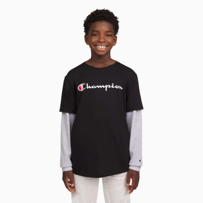 Champion Big Boys Crew Neck Long Sleeve T Shirt