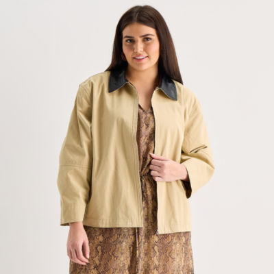 a.n.a Womens Plus Midweight Work Jacket, Color: Linen - JCPenney