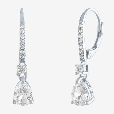 White sapphire hot sale drop earrings