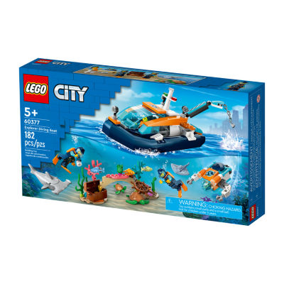 Lego City 60377 Explorer Diving Boat Set with Submarine Toy