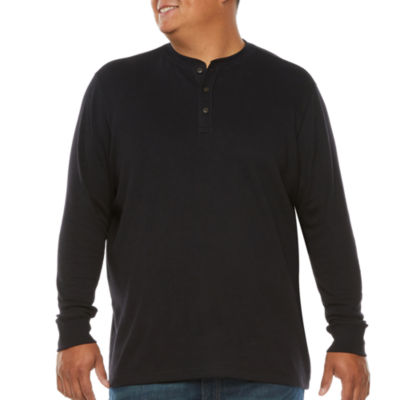 Essentials Mens Big & Tall Long-Sleeve Henley Shirt 