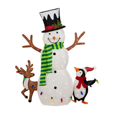 Northlight 3d Lighted Snowman Penguin Deer Christmas Yard