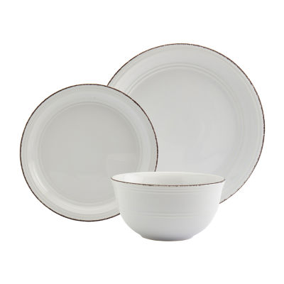 Gallery Farmhouse 12-pc. Stoneware Dinnerware Set, Color: White