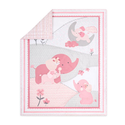 Pink elephant crib discount set