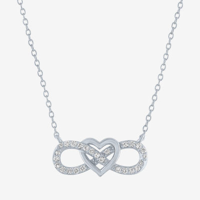 Silver heart store infinity necklace