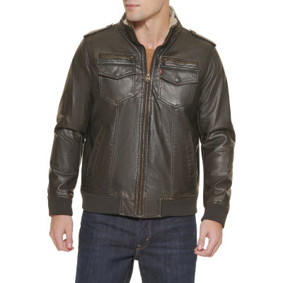 Levi's faux cheap leather bomber jacket