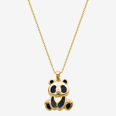 Panda Womens 18K Gold Over Silver Pendant Necklace