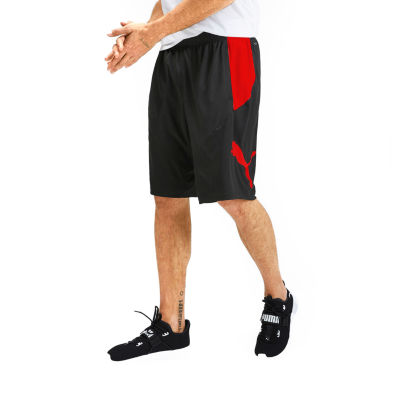 Mens Small Red Puma Basketball Shorts with Zippered Back Pocket