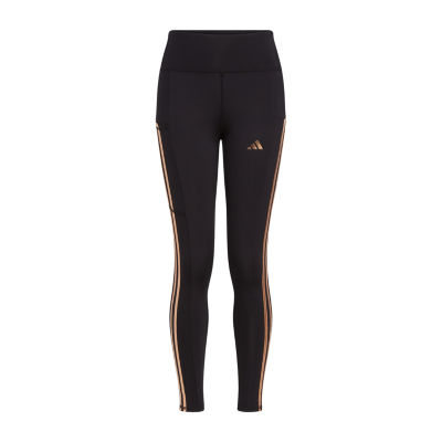 adidas Big Girls Mid Rise Full Length Leggings, Color: Adi Black