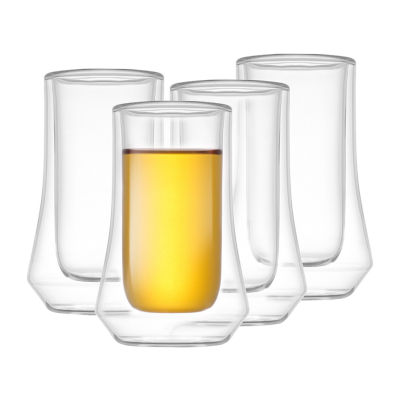 JoyJolt Cosmo Insulated Double Wall - 10 oz - Set of 2 Highball Glasses, Clear