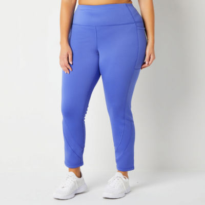 Xersion Xwarmth Fleece Womens High Rise Quick Dry 7/8 Ankle Leggings Plus,  Color: True Amparo Blue - JCPenney