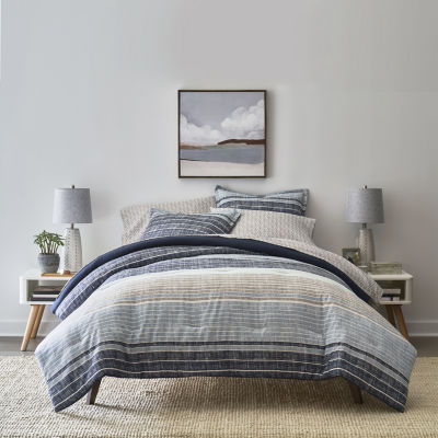 Kluisje Geroosterd wat betreft Home Expressions Mercer Stripes Complete Bedding Set With Sheets, Color:  Stratified Sea - JCPenney