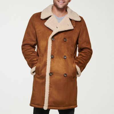 Dockers Mens Faux Shearling Sherpa Lined Heavyweight Overcoat