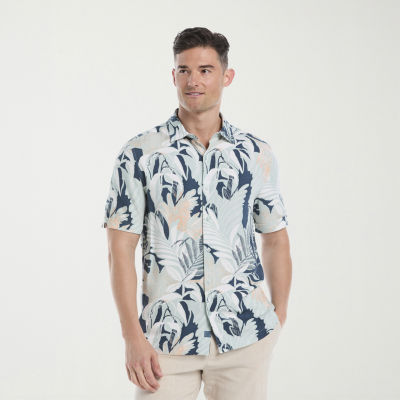 Cubavera ボタンダウンシャツ Lサイズ　ハードロックカフェ　タンパ Cubavera Embroidered Button-Down Mens Short Sleeve Camp
