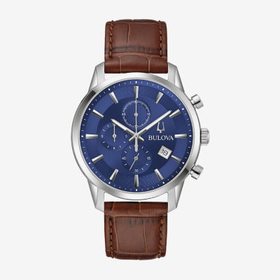 Bulova men's clearance blue dial watch