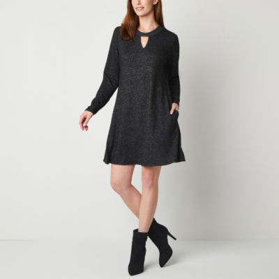 Jcpenney black hotsell long sleeve dress