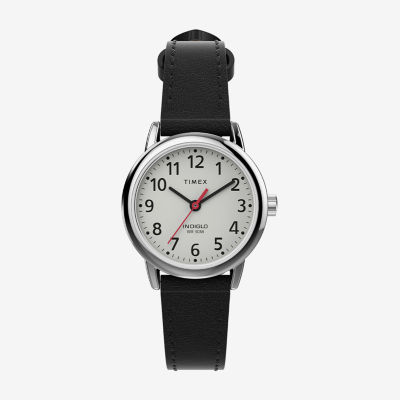 Timex women's easy 2024 reader leather strap watch