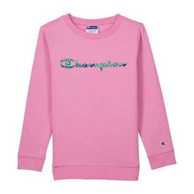 fjende Græsse Desperat Champion Big Girls Crew Neck Long Sleeve Fleece Sweatshirt, Color: Spirited  Pink - JCPenney