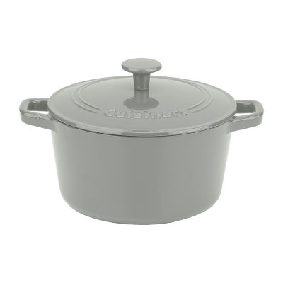 Crock Pot Artisan 7 Quart Enameled Cast Iron Dutch Oven Oval-JCPenney,  Color: Gray