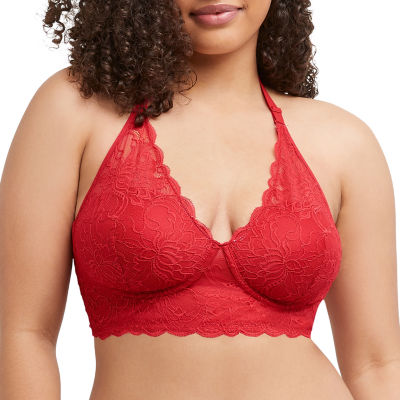 Maidenform Women's Lace Bralette Longline Size Medium Magenta Bra