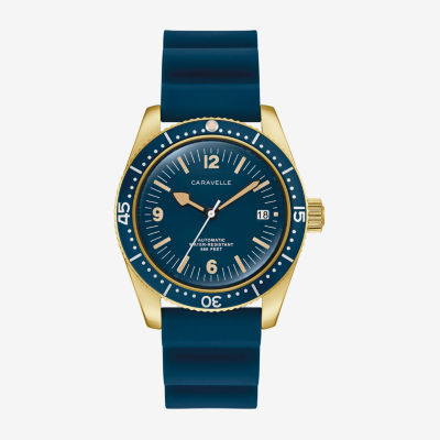 Caravelle Designed By Bulova Mens Blue Strap Watch 44b129, Color