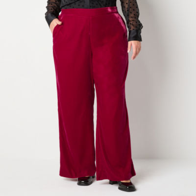 パンツ ETRO Red Pants with Elastic Waistband in Velvet Woman Etro Etro Red Pants With Elastic Waistband In Velvet Woman