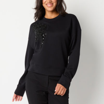 Pull Worthington Noir Embellissements Perles - Manches 3/4 - Taille MP - Petite